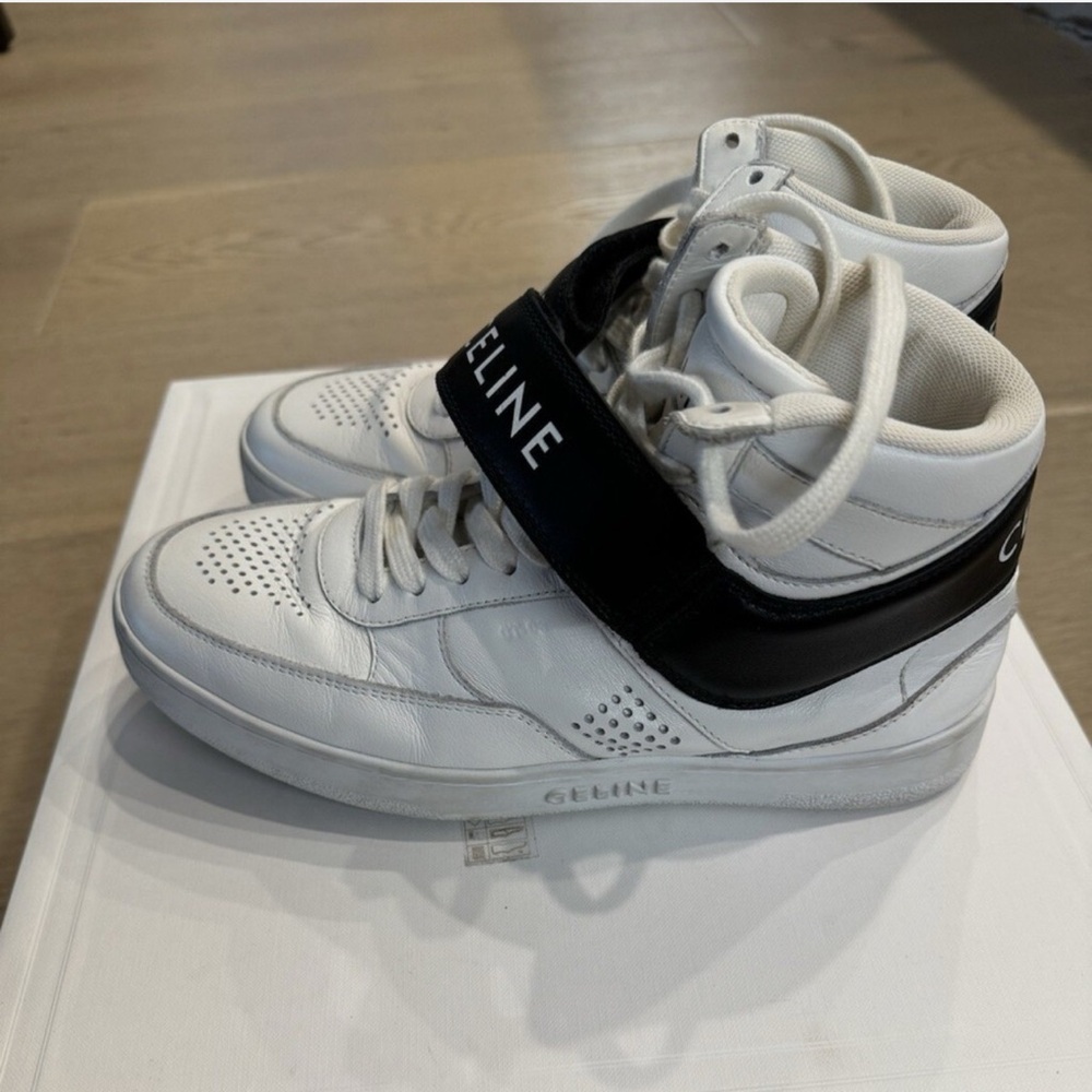White & Black High-Top Sneakers for women